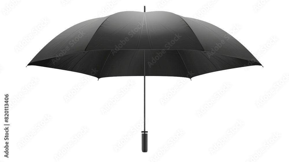 Open black umbrella isolated on transparent or white background, png Open black umbrella isolated on transparent or white background, png