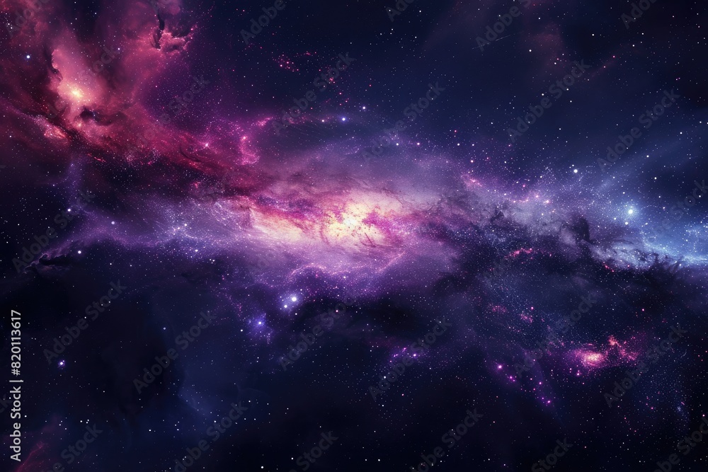 Obraz premium Colorful galaxy with cosmic dust and nebulas