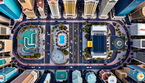 strip view las vegas aerial disrobed skyline night nevada us casino hotel city bright fun travel architecture building street tour tourism neon gambling sin light modern vacation landmark