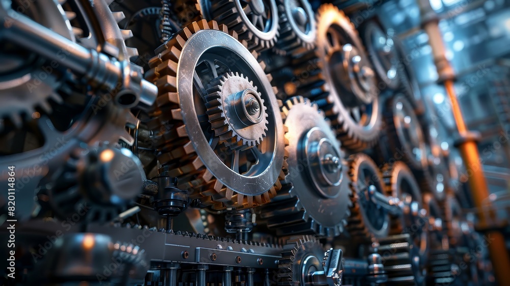 A close up of a large number of gears, some of which are silver A close up of a large number of gears, some of which are silver