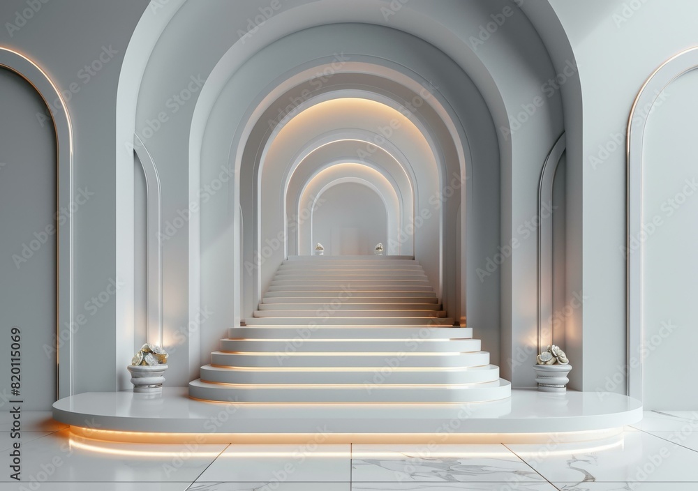 Arched Hallway in Minimalist Interior Arched Hallway in Minimalist Interior