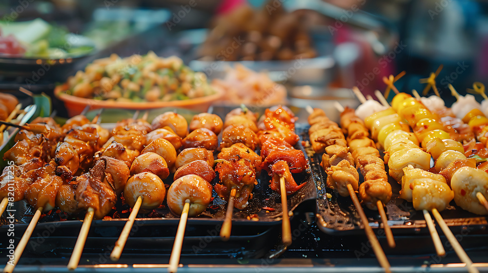 Thai street food Spicy delicious flavors and a happy environment Thai street food Spicy delicious flavors and a happy environment