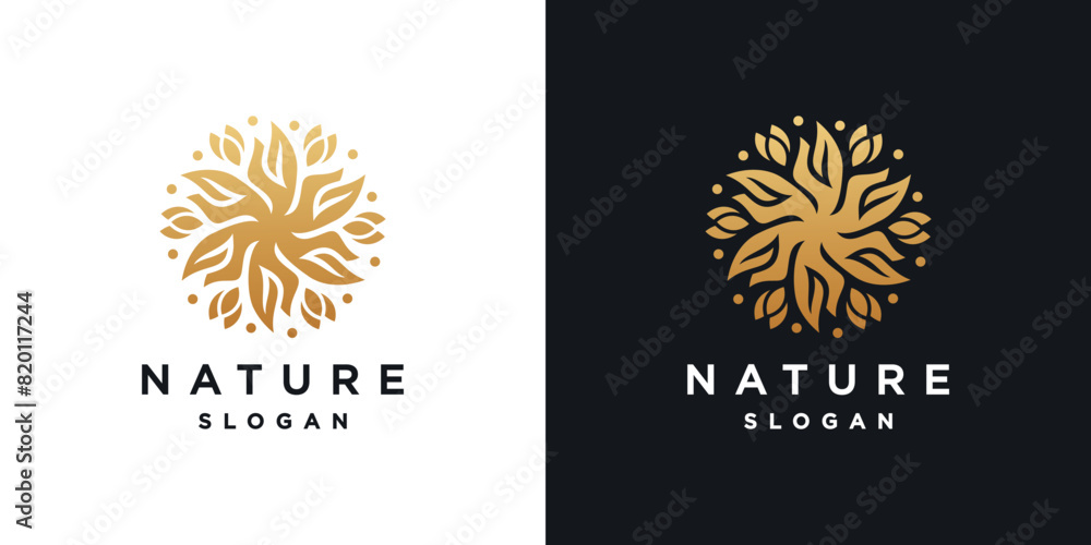 Fototapeta premium Luxury flower logo design concept, flower logo template 