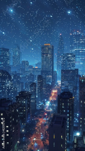 Futuristic Cityscape at Night