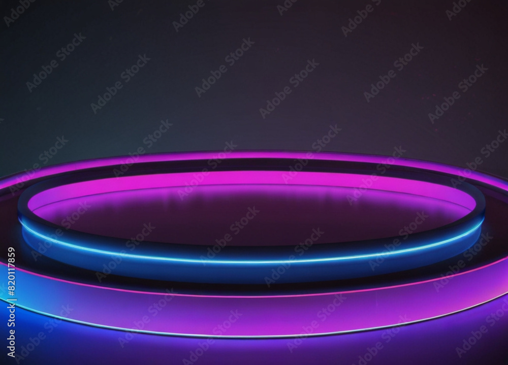 Neon frame for product on a light purple violet neon wall Neon frame for product on a light purple violet neon wall