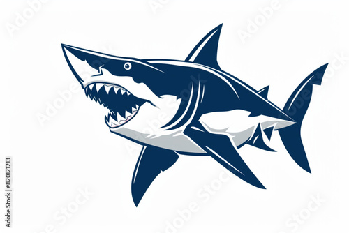 Great white shark vector animal logo on white background