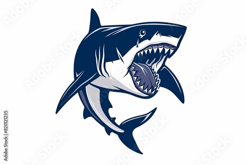 Shark vector animal logo on white background
