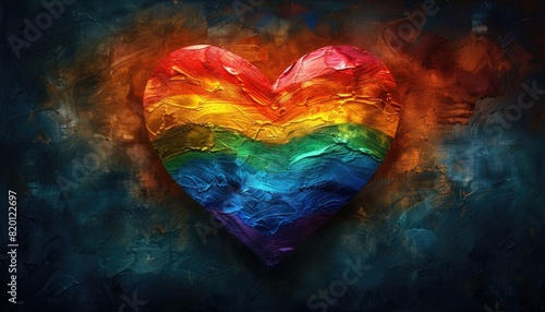 A hand holding a rainbow heart by AI generated image