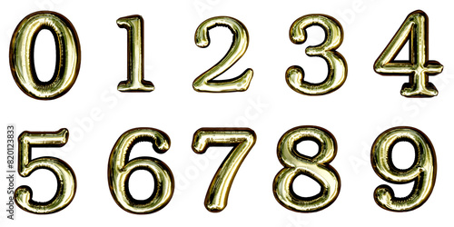 Set of gold balloon numbers set, 