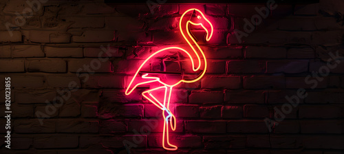 A vibrant neon light depicting a flamingo, perfect for adding a tropical and stylish touch to any space, or creating a lively atmosphere in a bar or party setting.
