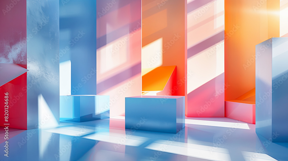 3d rendering abstract geometric forms. Platforms for product presentation. 3d rendering abstract geometric forms. Platforms for product presentation.