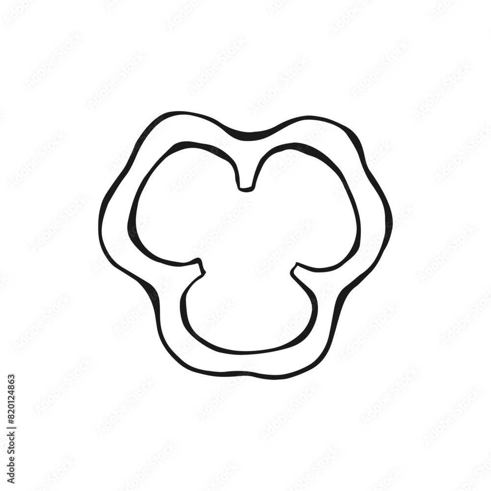 Pepper slices. Hand drawn vector illustration. Pepper slices. Hand drawn vector illustration.