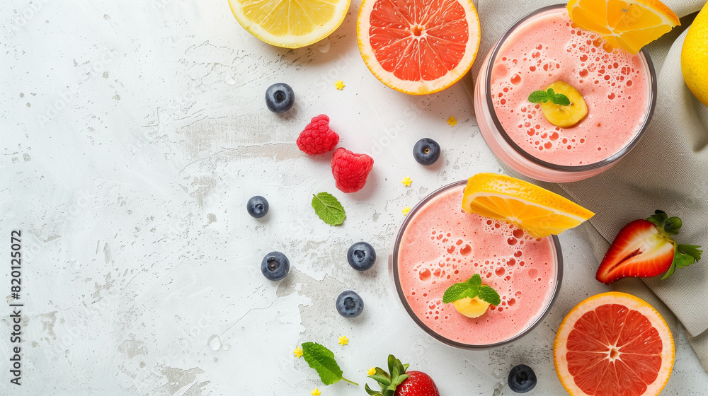 Fresh Fruit Smoothies with Berries and Citrus Fresh Fruit Smoothies with Berries and Citrus