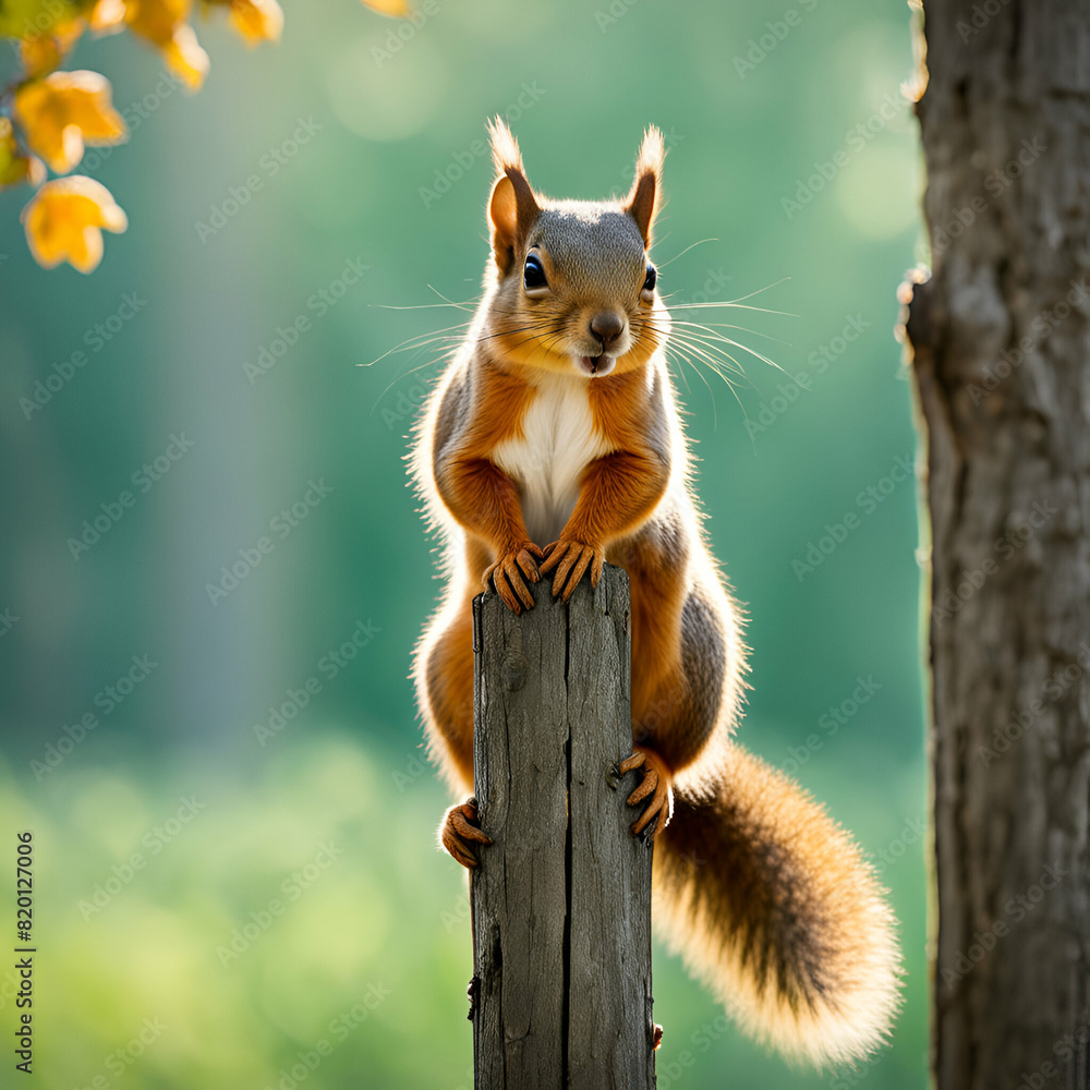 squirrel blurred bokeh background created using generative AI tools squirrel blurred bokeh background created using generative AI tools