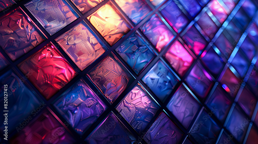 abstract background of colorful glass cubes in the style of stained glass abstract background of colorful glass cubes in the style of stained glass