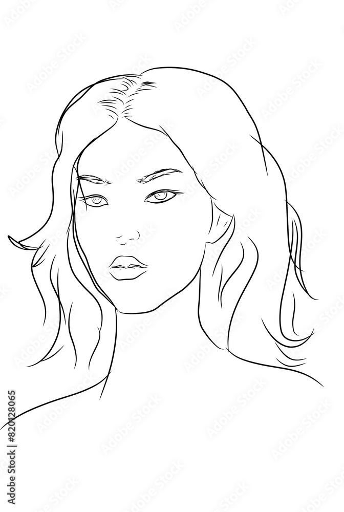 portrait sketch of a beautiful woman on a white background portrait sketch of a beautiful woman on a white background