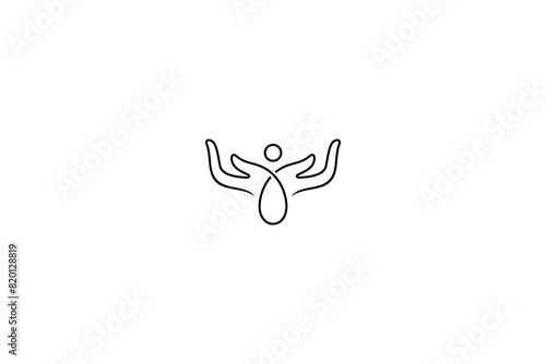 People care logo, Hand and human creative logo concept