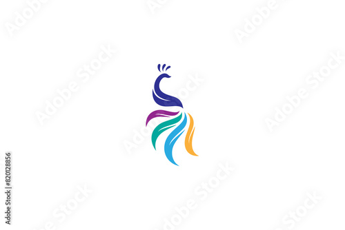 Peacock logo with colorful tail