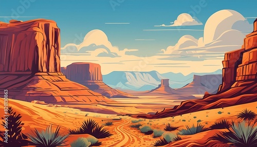 Cartoon wild west scene   background