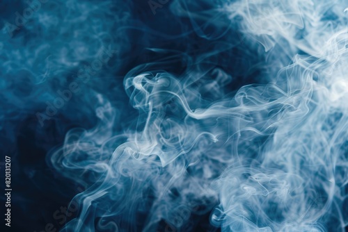 White Smoke. Abstract Design of Smoke in a Black Background