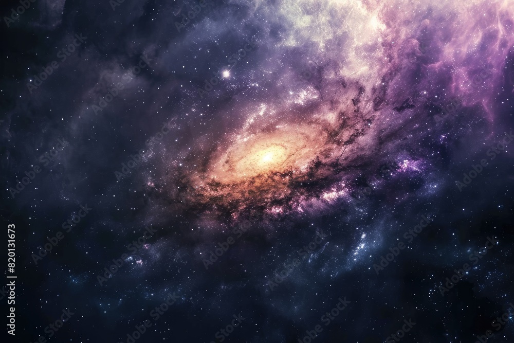 Colorful galaxy with nebulas and stars in motion Colorful galaxy with nebulas and stars in motion