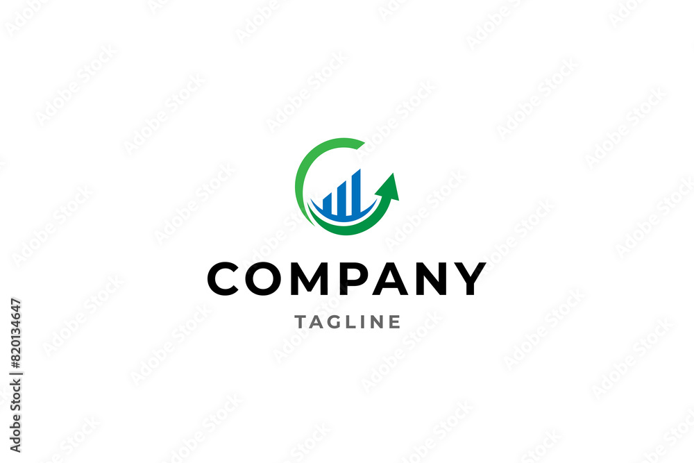 profit diagram logo with up arrow in circle vector design profit diagram logo with up arrow in circle vector design