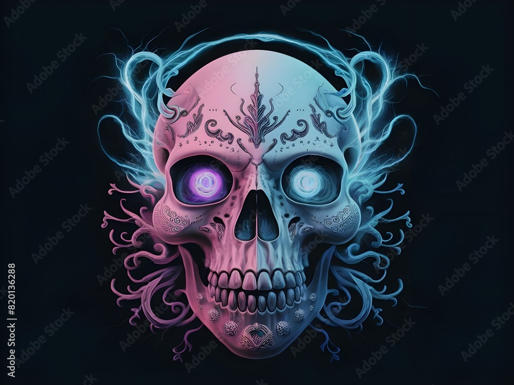 skull on black skull on black