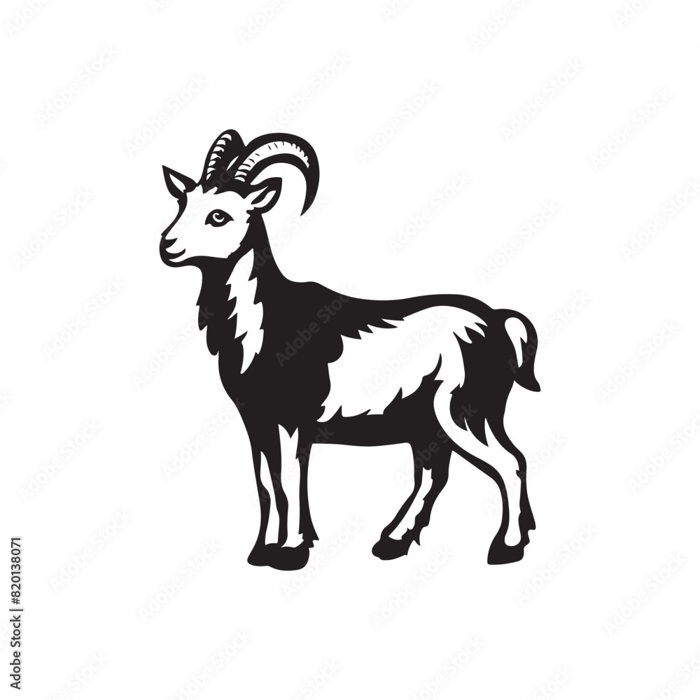 Goat silhouette vector illustration Goat silhouette vector illustration