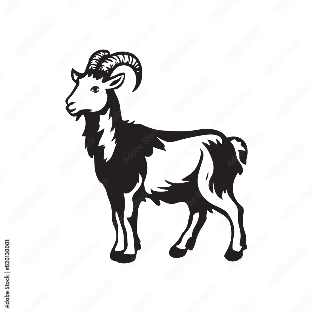 Goat silhouette vector illustration Goat silhouette vector illustration