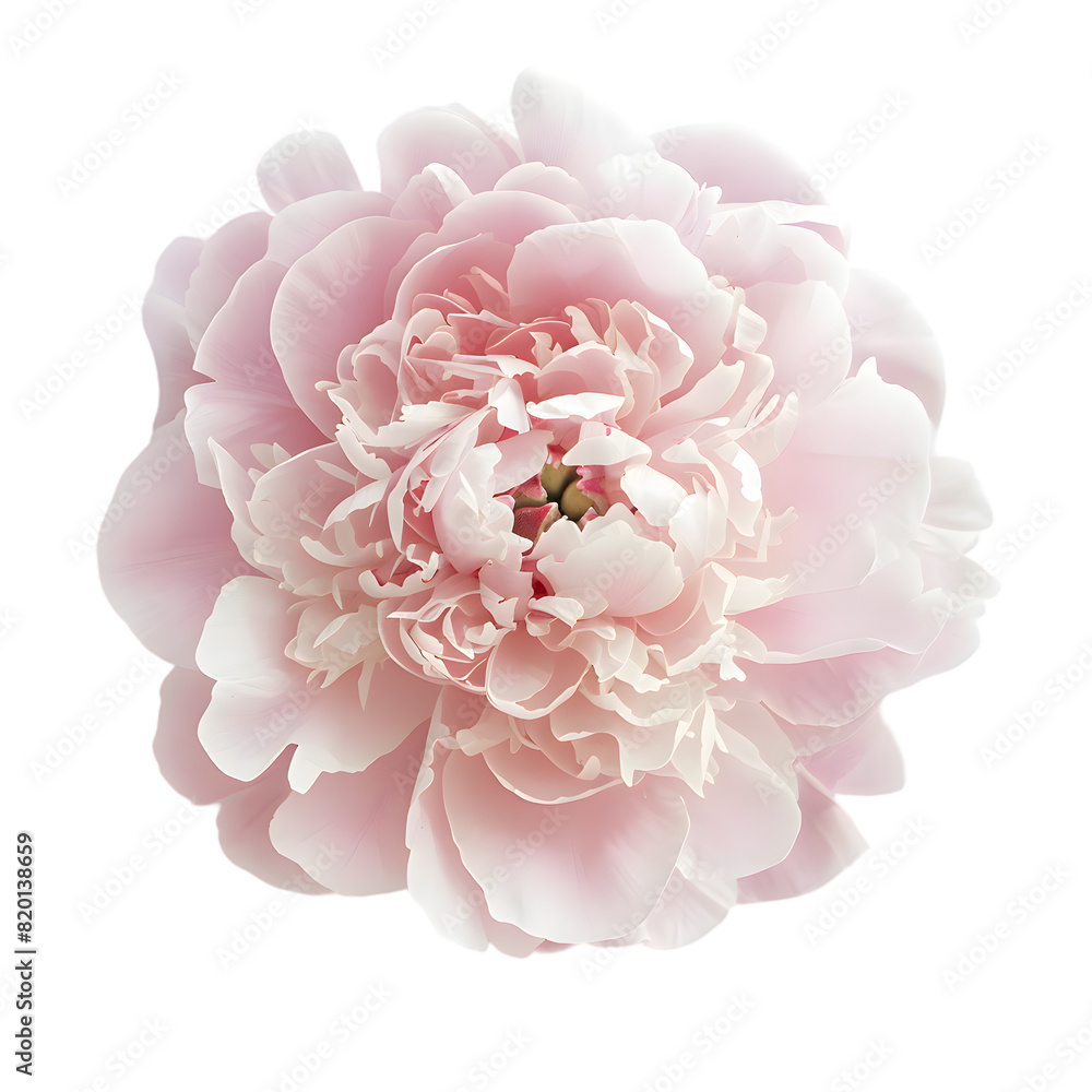 Top view pink peony flower isolated on transparent background Top view pink peony flower isolated on transparent background
