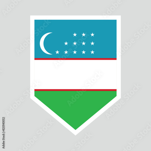 Free Download Uzbekistan Flag in Shield Shape frame - GFXLoad