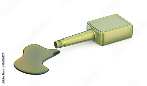 Spilled automobile fuel additive from the plastic bottle