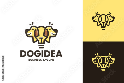 clever dog logo vector