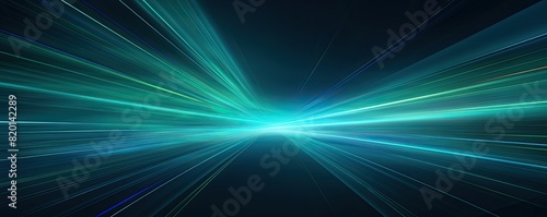 A blue and green image of a long, thin line with many small dots. The image is abstract and has a futuristic feel to it