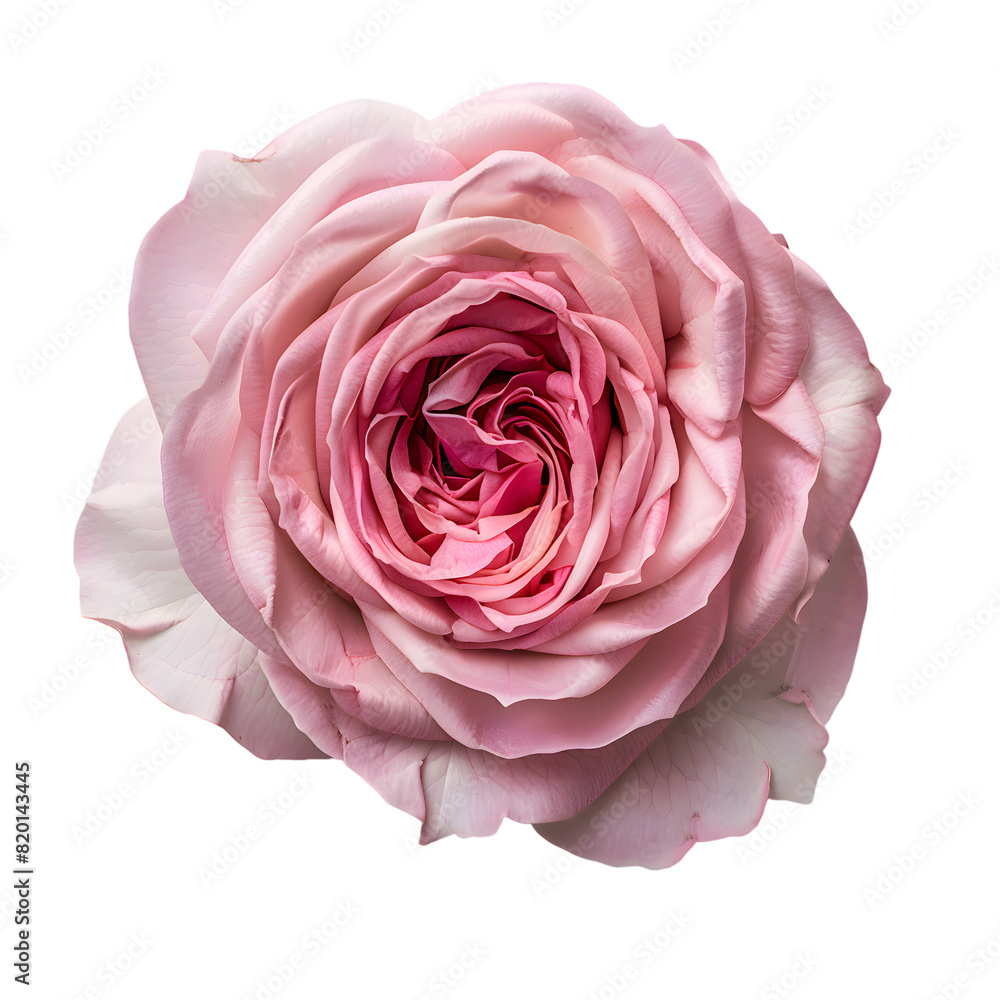 Pink Damascus rose flower top view isolated on transparent background Pink Damascus rose flower top view isolated on transparent background