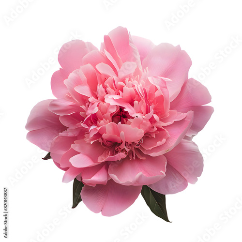 Fototapeta Naklejka Na Ścianę i Meble -  Pink Damascus rose flower top view isolated on transparent background