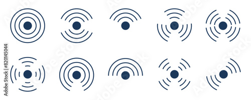 Pulse circular wave, circle concentric sign set