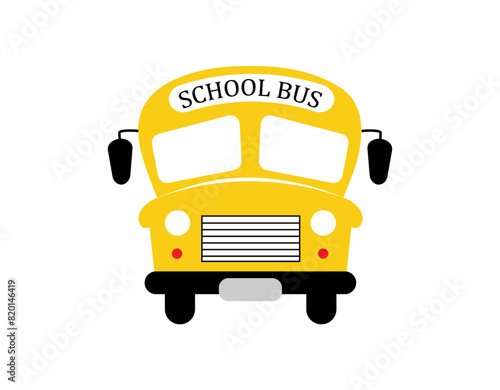 Back to school concept. School buss yellow colour.