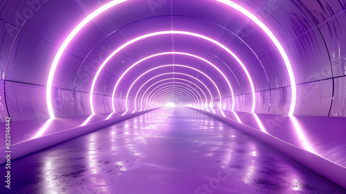 Futuristic Glowing Tunnel with Neon Lights