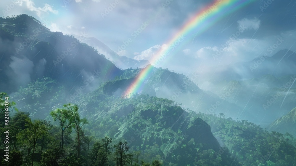 Rainbow in the mountainsRainbow in the mountains Rainbow in the mountainsRainbow in the mountains