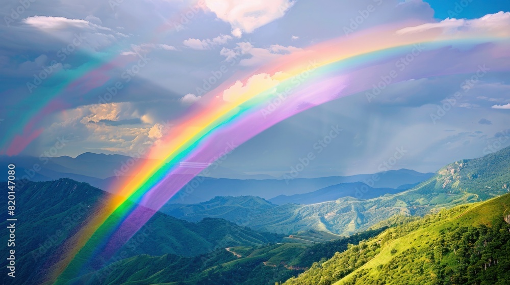 Obraz premium Rainbow in the mountainsRainbow in the mountains