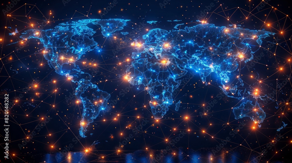 World connection concept. Illustration of world map point, line, composition, representing the global, Global network connection. World connection concept. Illustration of world map point, line, composition, representing the global, Global network connection.