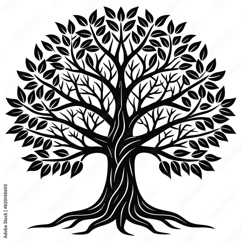 Obraz premium Tree logo icon vector silhouette 
