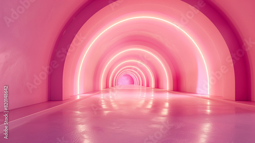 Futuristic Glowing Tunnel with Neon Lights