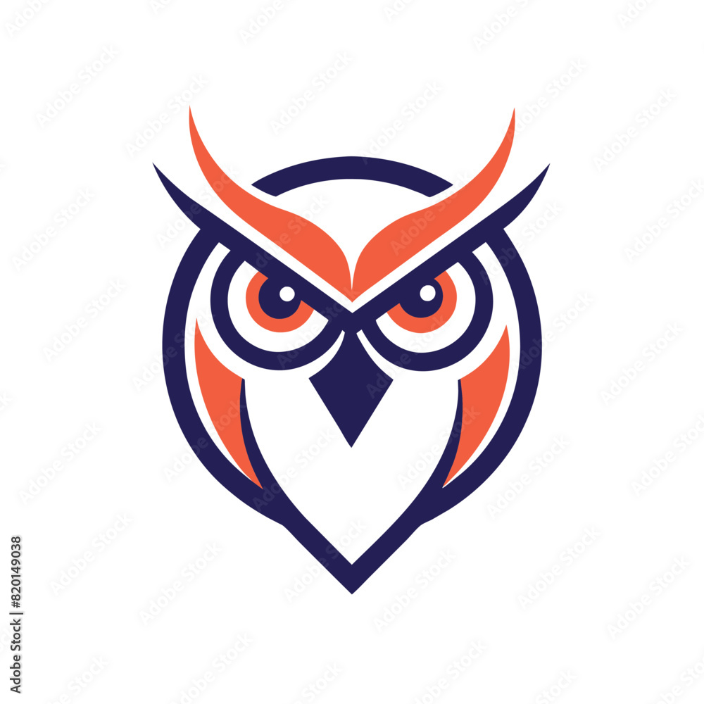 Naklejka premium Minimalist Owl icon vector illustration 