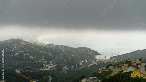 Castell de Begur, Cloudy Timelapse of Mediterranean Sea