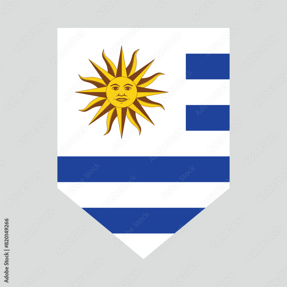 Obraz premium Uruguay Flag in Shield Shape Frame