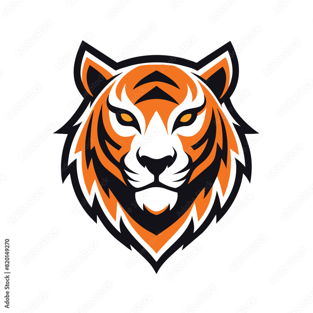 Obraz premium Minimalist tiger head logo icon vector