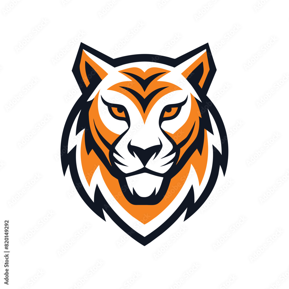 Obraz premium Minimalist tiger head logo icon vector