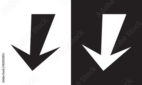 White and black paper arrow isolated on white and black background. EPS 10/AI
